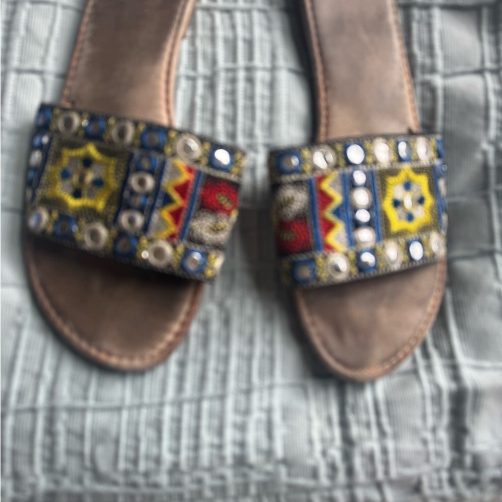 Boho Beaded Slide Sandals